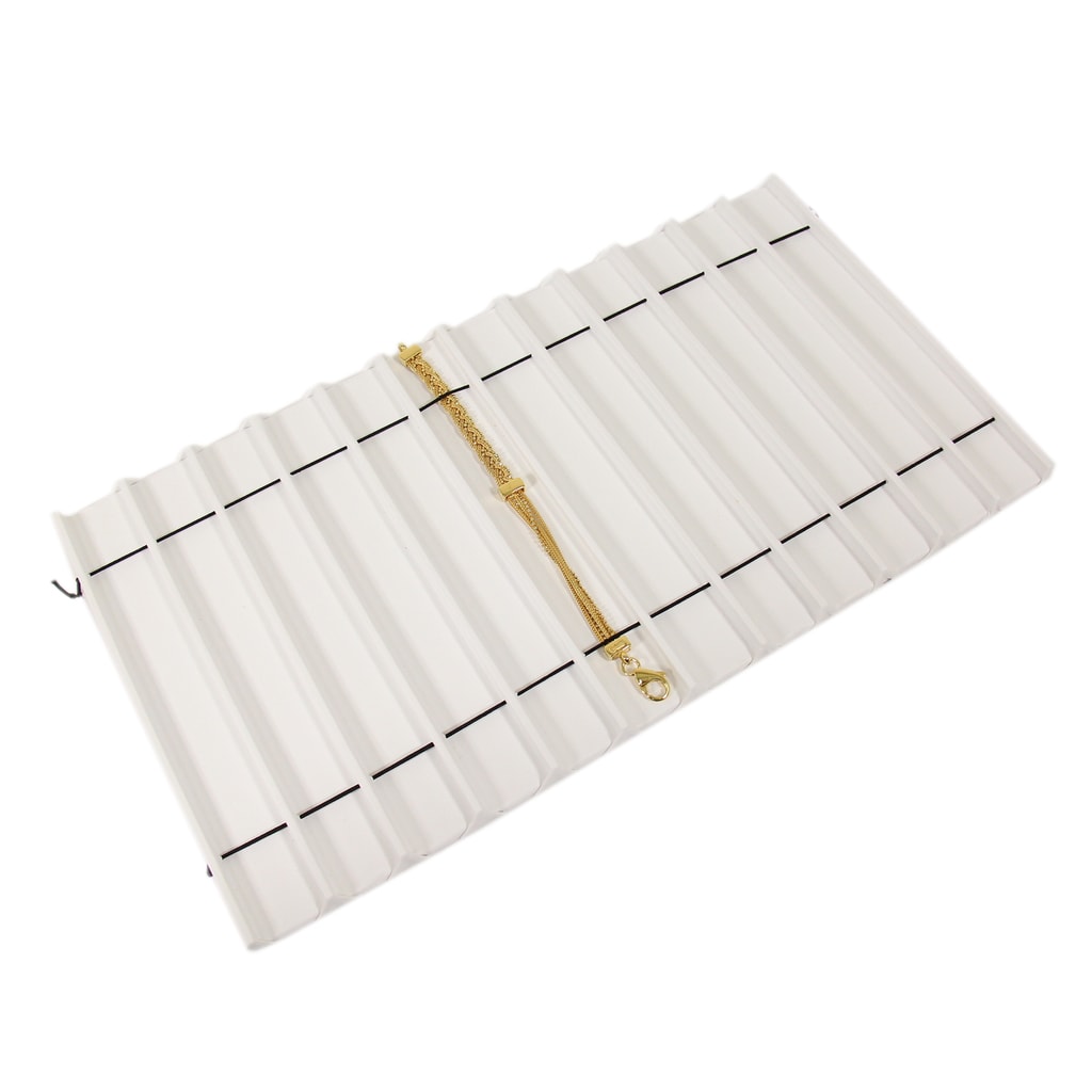 White Faux Leather 12 Slot Bracelet Jewelry Display Holder Full Size Tray  Liner - Findings Outlet